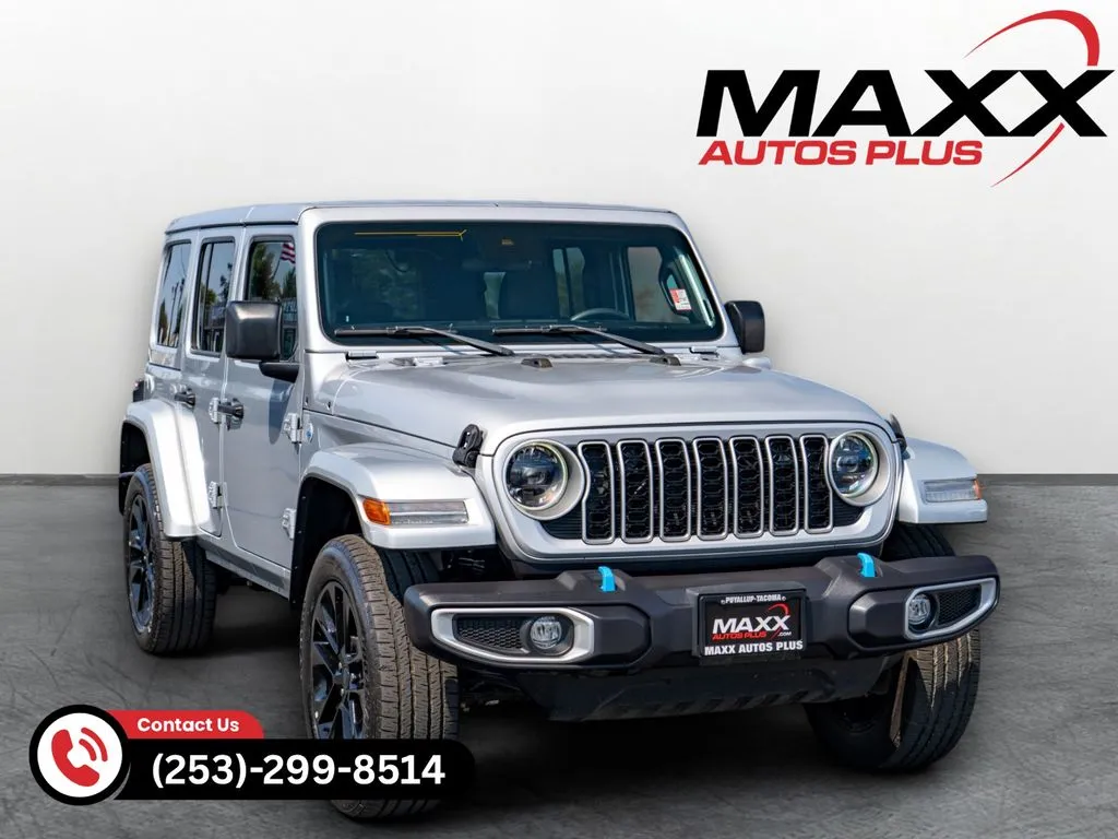Silver 2024 Jeep Wrangler Sahara 4xe for sale in Puyallup, WA