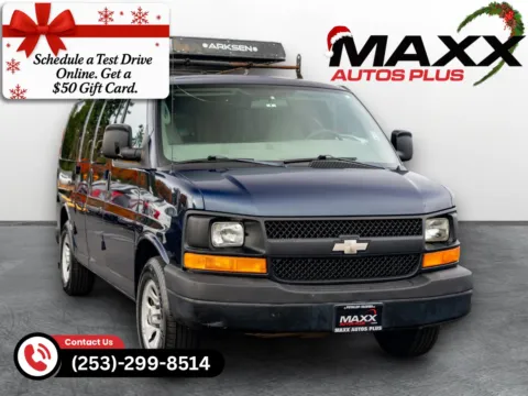Blue 2009 Chevrolet Express Passenger LS Van 3D for sale in Puyallup, WA