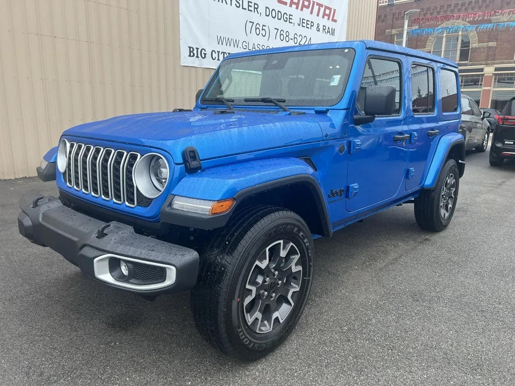 Blue 2025 Jeep Wrangler Sahara for sale in Dunkirk, IN
