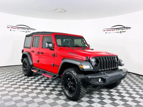 Red 2021 Jeep Wrangler Unlimited Willys for sale in Saint Marys, OH