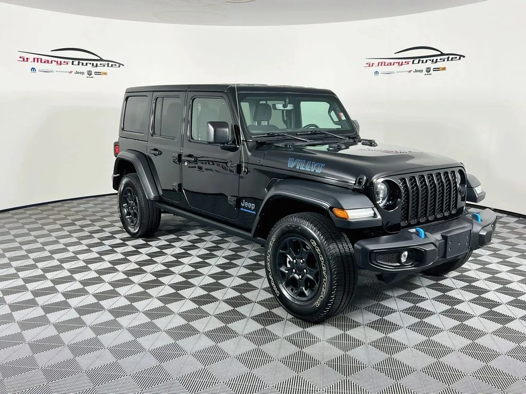 Black 2023 Jeep Wrangler Willys 4xe for sale in Saint Marys, OH