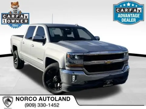 Silver 2018 Chevrolet Silverado 1500 Crew Cab LT Pickup 4D 5 3/4 ft for sale in Norco, CA