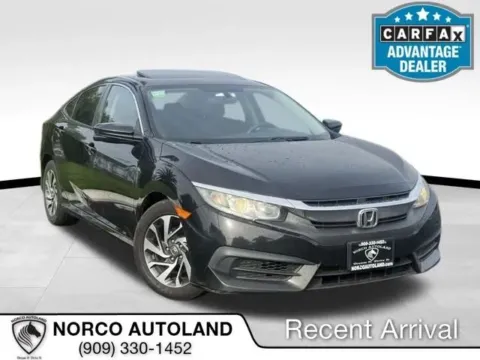 Black 2016 Honda Civic EX Sedan 4D for sale in Norco, CA