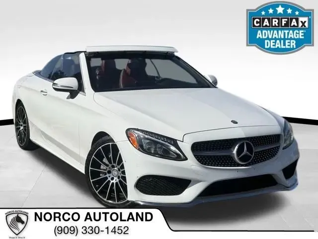 White 2017 Mercedes-Benz C-Class C 300 Cabriolet 2D for sale in Norco, CA