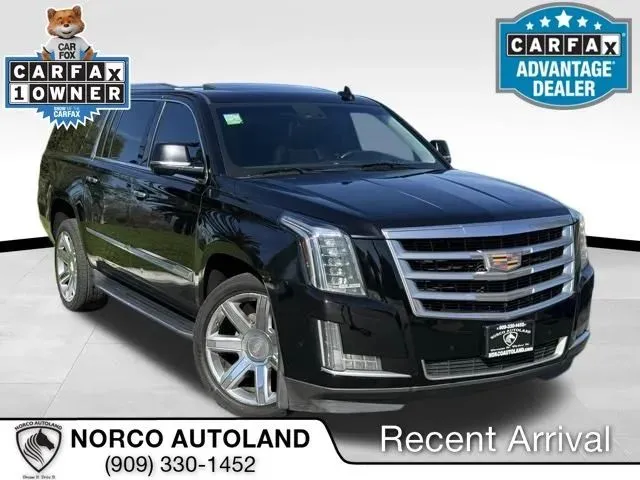 Black 2019 Cadillac Escalade ESV Luxury Sport Utility 4D for sale in Norco, CA