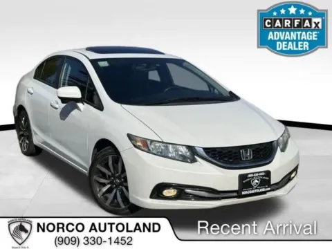 White 2014 Honda Civic EX-L Sedan 4D for sale in Norco, CA
