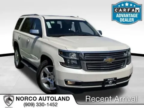 White 2015 Chevrolet Tahoe LTZ Sport Utility 4D for sale in Norco, CA