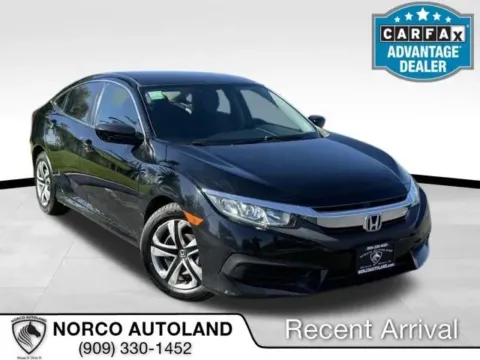 Black 2016 Honda Civic LX Sedan 4D for sale in Norco, CA