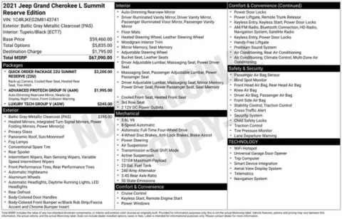 Photos of 2021 Jeep Grand Cherokee L Summit for sale in Ottumwa, IA at Gregg Young Toyota of Ottumwa