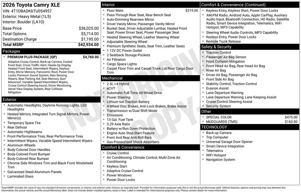 2026 Toyota Camry XLE for sale in Ottumwa, IA