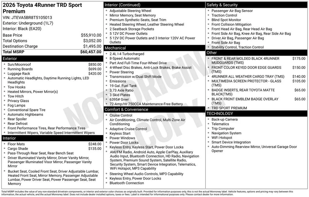2026 Toyota 4Runner TRD Sport Premium for sale in Ottumwa, IA