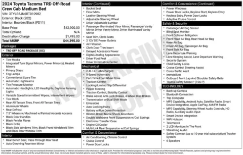 Photos of 2024 Toyota Tacoma TRD Off-Road for sale in Ottumwa, IA at Gregg Young Toyota of Ottumwa