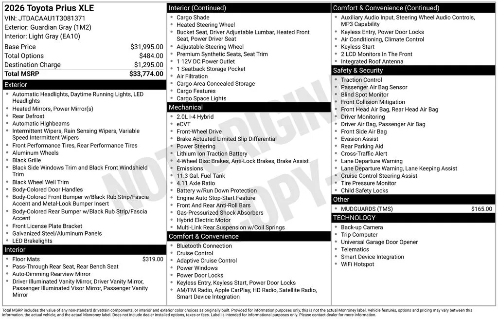 2026 Toyota Prius XLE for sale in Ottumwa, IA