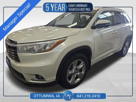 White 2015 Toyota Highlander Limited for sale in Ottumwa, IA