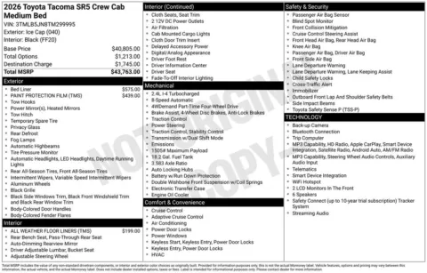 Photos of 2026 Toyota Tacoma SR5 for sale in Ottumwa, IA at Gregg Young Toyota of Ottumwa
