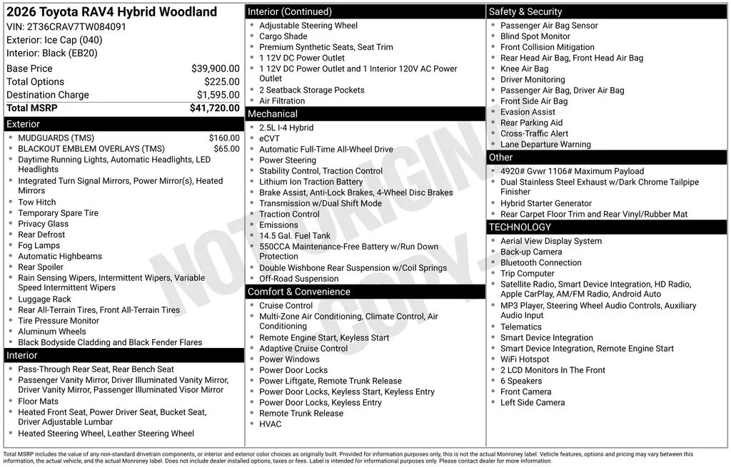 2026 Toyota RAV4 Woodland for sale in Ottumwa, IA
