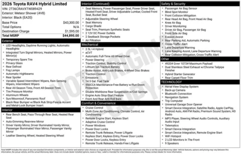 Silver 2026 Toyota RAV4 Limited for sale in Ottumwa, IA