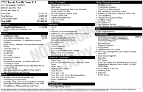Gray 2026 Toyota Corolla Cross XLE for sale in Ottumwa, IA