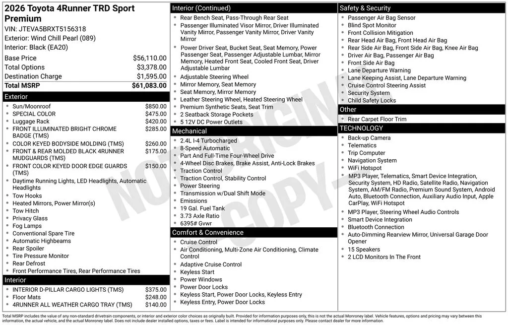 2026 Toyota 4Runner TRD Sport Premium for sale in Ottumwa, IA