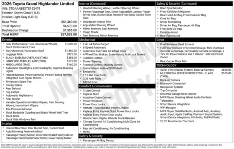 Unknown 2026 Toyota Grand Highlander Limited for sale in Ottumwa, IA
