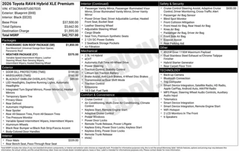 Blue 2026 Toyota RAV4 XLE Premium for sale in Ottumwa, IA