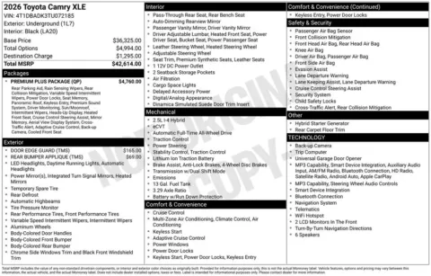 Gray 2026 Toyota Camry XLE for sale in Ottumwa, IA