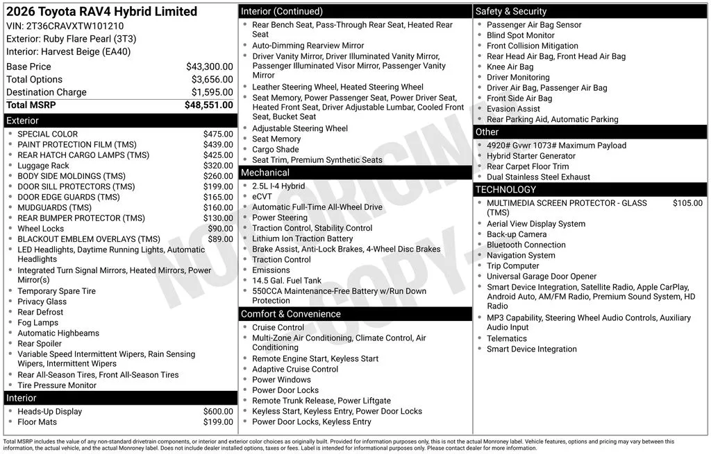 2026 Toyota RAV4 Limited for sale in Ottumwa, IA