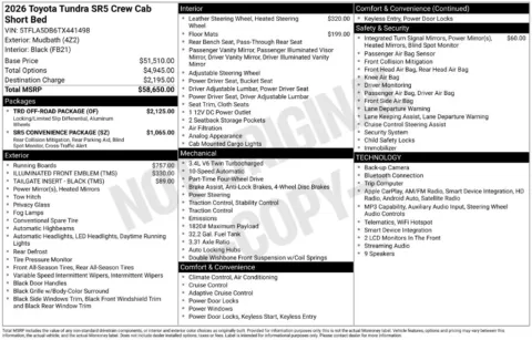 Photos of 2026 Toyota Tundra SR5 for sale in Ottumwa, IA at Gregg Young Toyota of Ottumwa