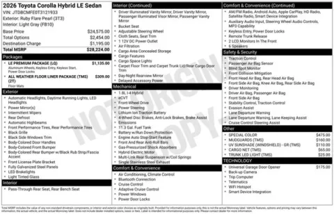 Photos of 2026 Toyota Corolla Hybrid for sale in Columbus, NE at Gregg Young Toyota of Columbus
