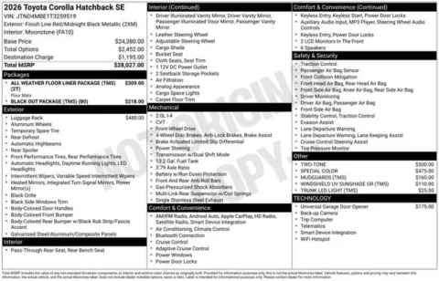 Photos of 2026 Toyota Corolla Hatchback SE for sale in Columbus, NE at Gregg Young Toyota of Columbus