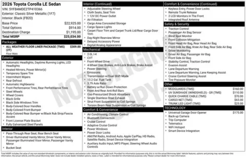 Photos of 2026 Toyota Corolla LE for sale in Columbus, NE at Gregg Young Toyota of Columbus