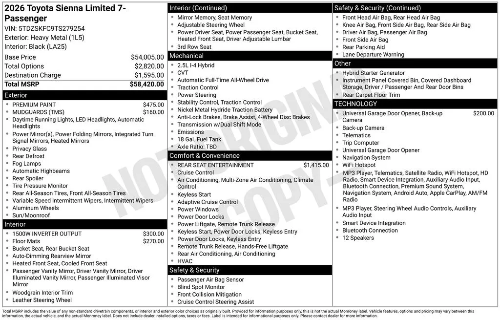 2026 Toyota Sienna Limited for sale in Columbus, NE