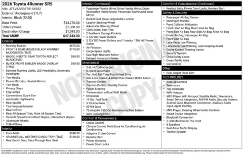 Gray 2026 Toyota 4Runner SR5 for sale in Columbus, NE