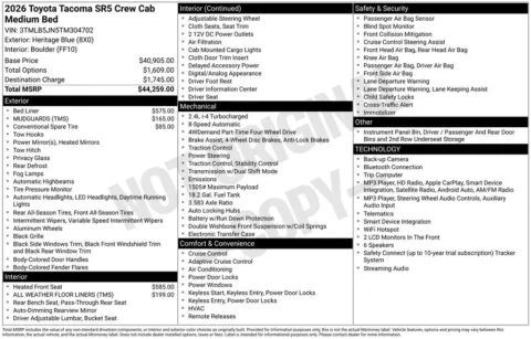 Blue 2026 Toyota Tacoma SR5 for sale in Columbus, NE