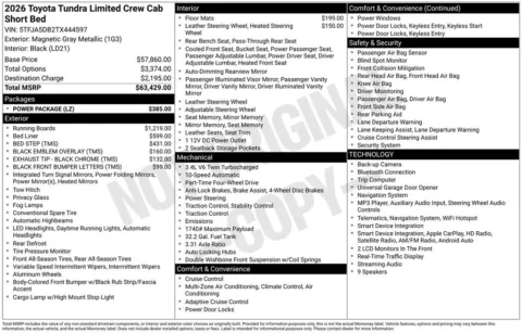 Gray 2026 Toyota Tundra Limited for sale in Columbus, NE