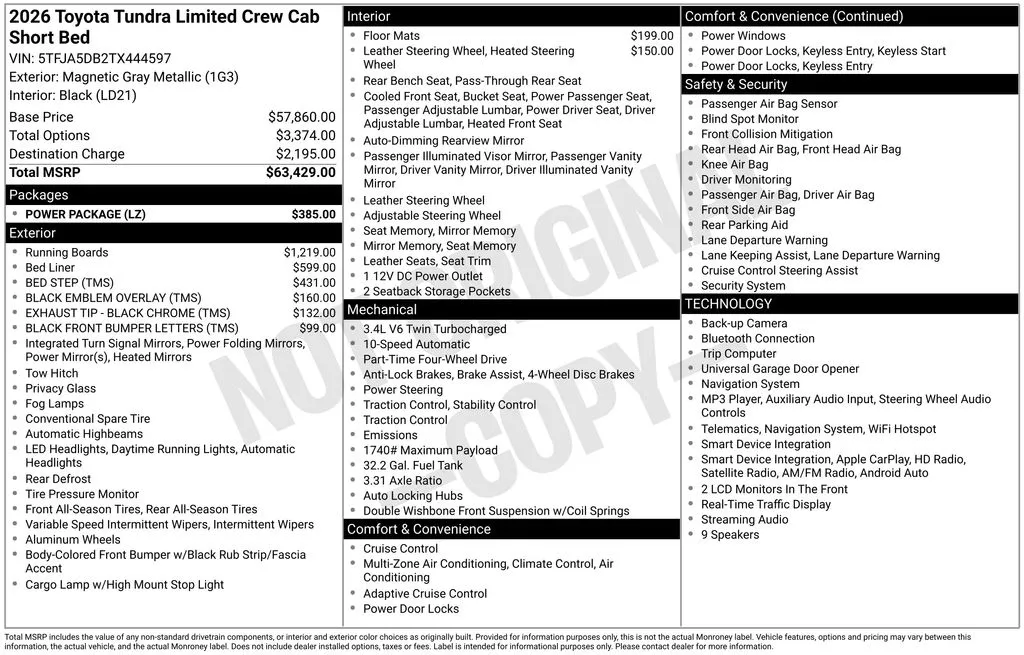 2026 Toyota Tundra Limited for sale in Columbus, NE