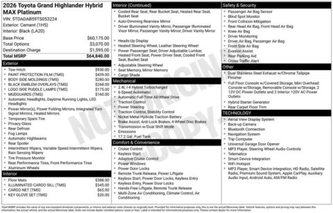 Unknown 2026 Toyota Grand Highlander Hybrid for sale in Columbus, NE