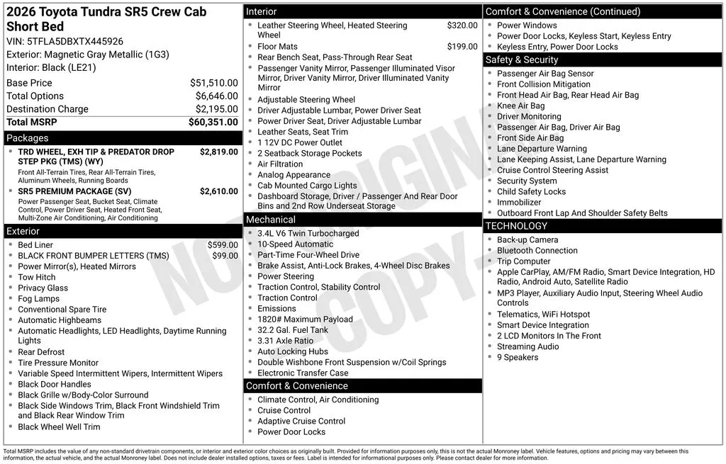 2026 Toyota Tundra SR5 for sale in Columbus, NE