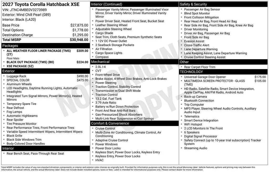 2027 Toyota Corolla Hatchback XSE for sale in Columbus, NE