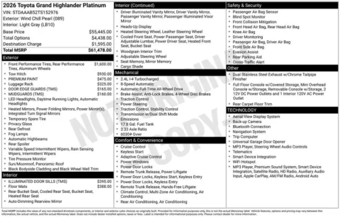 Unknown 2026 Toyota Grand Highlander for sale in Columbus, NE