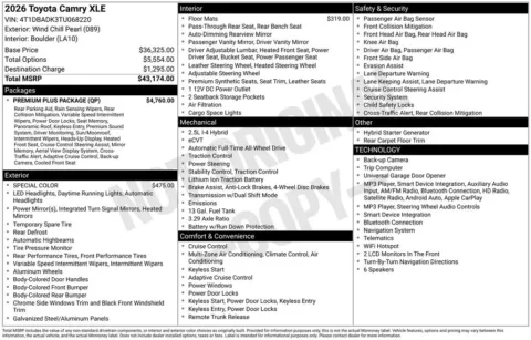 Unknown 2026 Toyota Camry XLE for sale in Columbus, NE