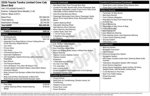 Silver 2026 Toyota Tundra Limited for sale in Columbus, NE