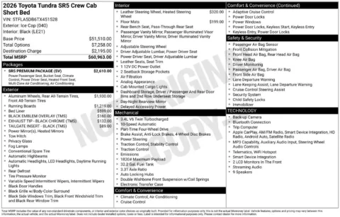 Photos of 2026 Toyota Tundra SR5 for sale in Columbus, NE at Gregg Young Toyota of Columbus