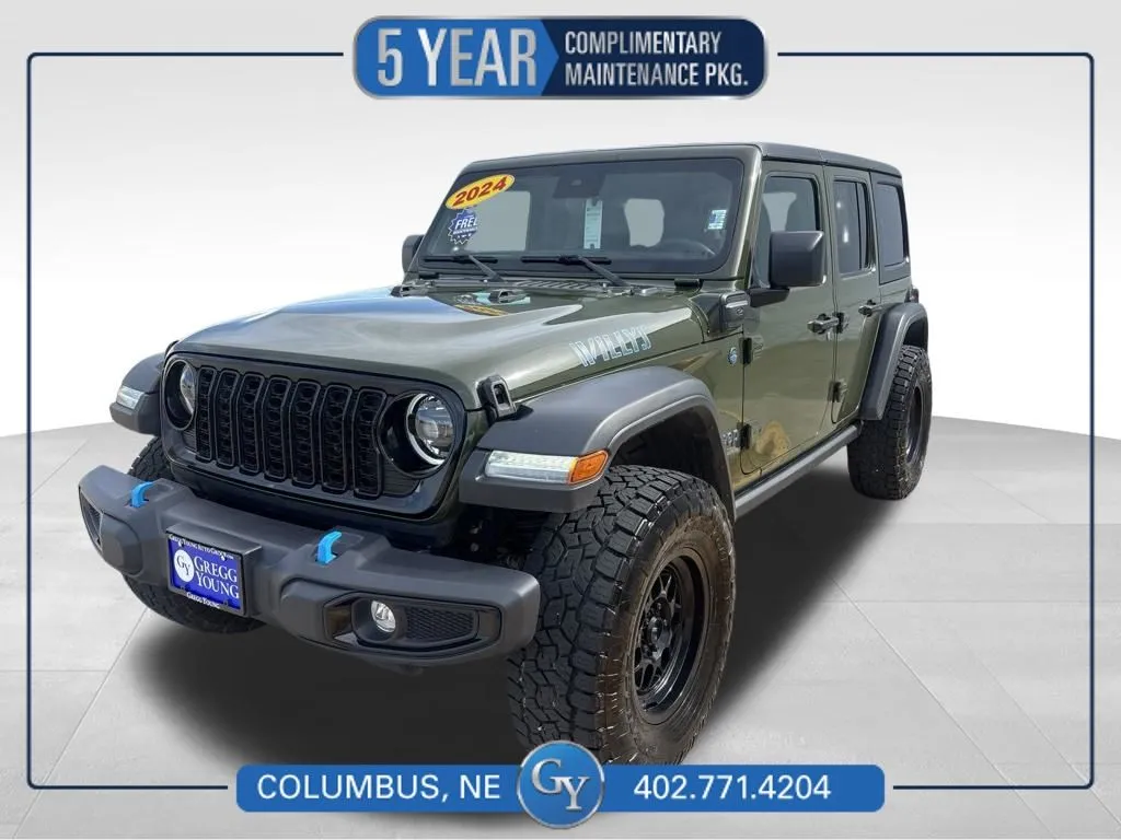 Green 2024 Jeep Wrangler Willys 4xe for sale in Columbus, NE