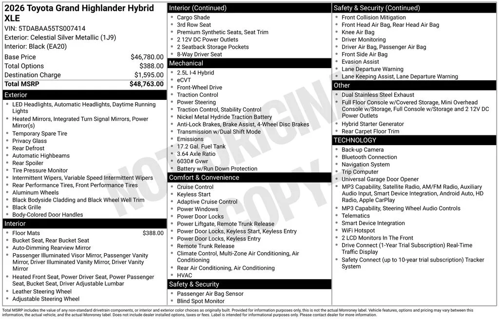 2026 Toyota Grand Highlander Hybrid XLE for sale in Columbus, NE