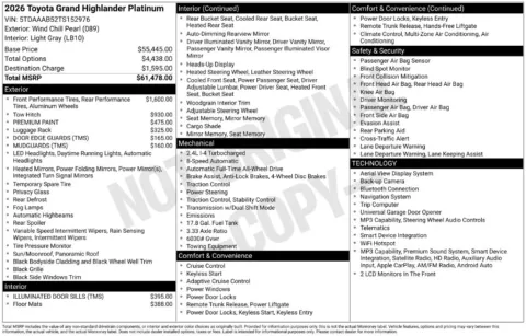 Unknown 2026 Toyota Grand Highlander Platinum for sale in Columbus, NE