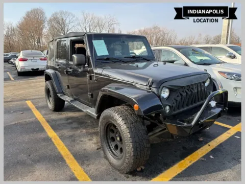 Black 2015 Jeep Wrangler Unlimited Sahara for sale in Indianapolis, IN