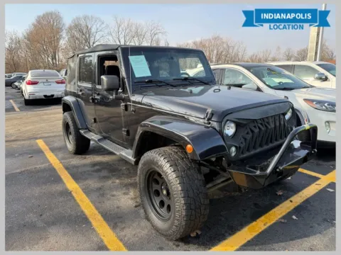 Black 2015 Jeep Wrangler Unlimited Sahara for sale in Indianapolis, IN
