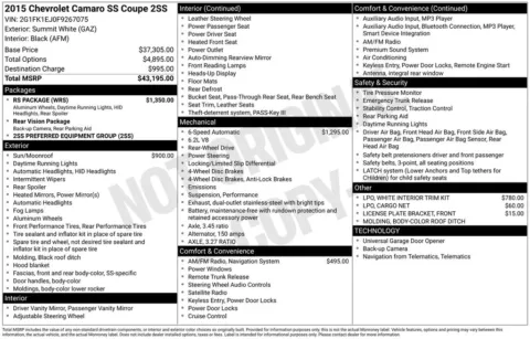 Photos of 2015 Chevrolet Camaro SS for sale in Omaha, NE at Gregg Young Chevrolet - Omaha