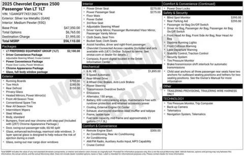 Photos of 2025 Chevrolet Express 2500 LT for sale in Omaha, NE at Gregg Young Chevrolet of Omaha